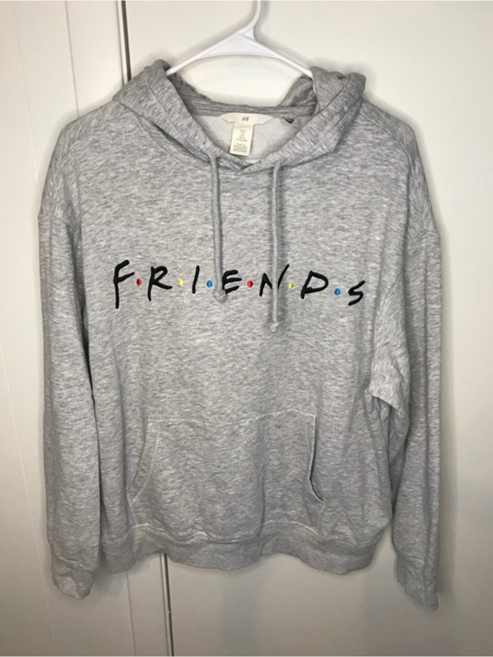 H&M Light Gray 'FRIENDS' Logo Crewneck Hoodie